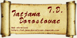 Tatjana Doroslovac vizit kartica